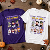 Personalized My Favorite Monsters Call Me Grandma Shirt – Custom Halloween Grandkids Gift