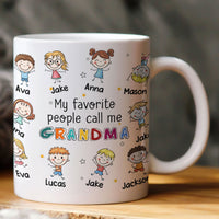 My Favorite People Call Me Grandma Doodle Colorful - Personalized Mug