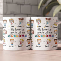 My Favorite People Call Me Grandma Doodle Colorful - Personalized Mug