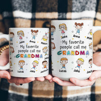 My Favorite People Call Me Grandma Doodle Colorful - Personalized Mug