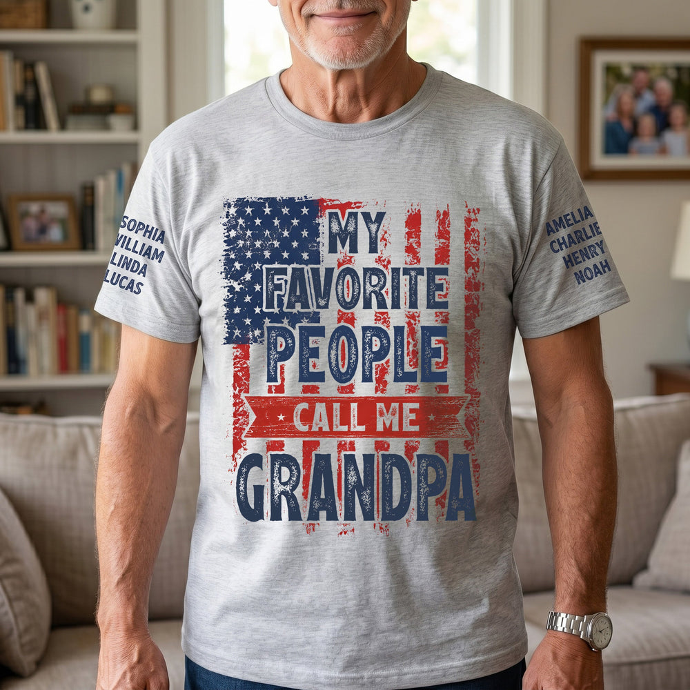 My Favorite People Call Me Grandpa Vintage Style 2 - Personalized Shirt