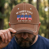 My Favorite People Call Me Papa, Grandpa - Personalized Cap | Heartwarming Gift For Proud Papa & Grandpa