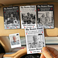 My Guardian Angel Rides Shotgun - The Heaven Times - Personalized Car Visor Clip | Memorial Driving Keepsake Gift For Loved Ones