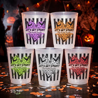 Personalized Let's Get Spooky Frosted Cups – Custom Halloween Party Favors & Plastic Drinkware Decor