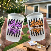 Personalized Let's Get Spooky Frosted Cups – Custom Halloween Party Favors & Plastic Drinkware Decor