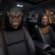 Personalized Cryptid Car Headrest Covers, Custom Spooky Monster Halloween Car Accessories
