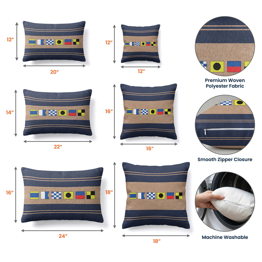 Name In Nautical Flags - Personalized Pillow Cover