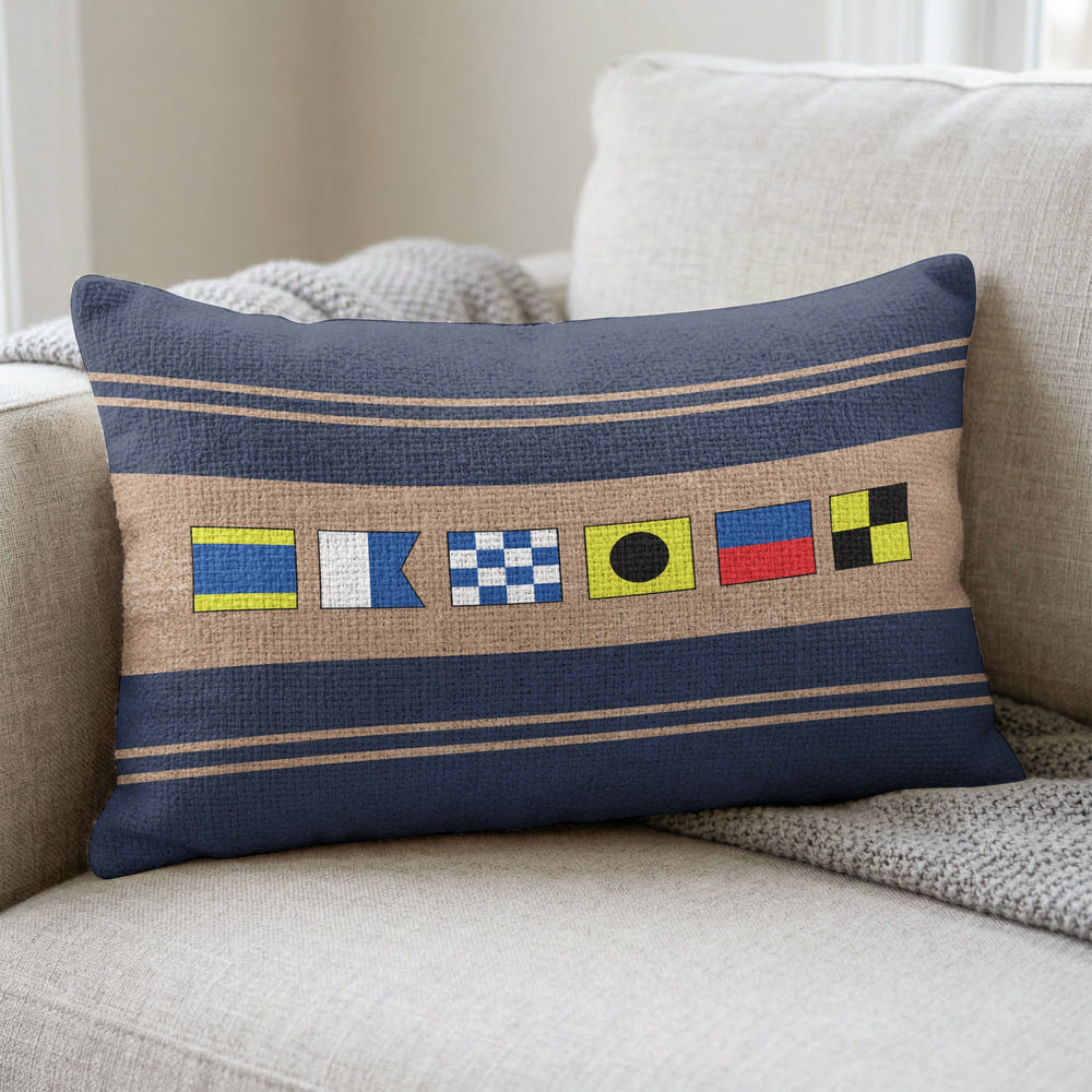 Name In Nautical Flags - Personalized Pillow Cover
