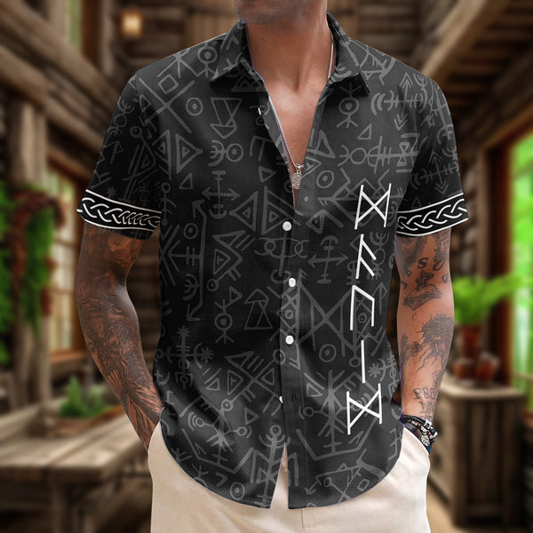 Name In Viking Runes Norse Mythology - Personalized Hawaiian Shirt