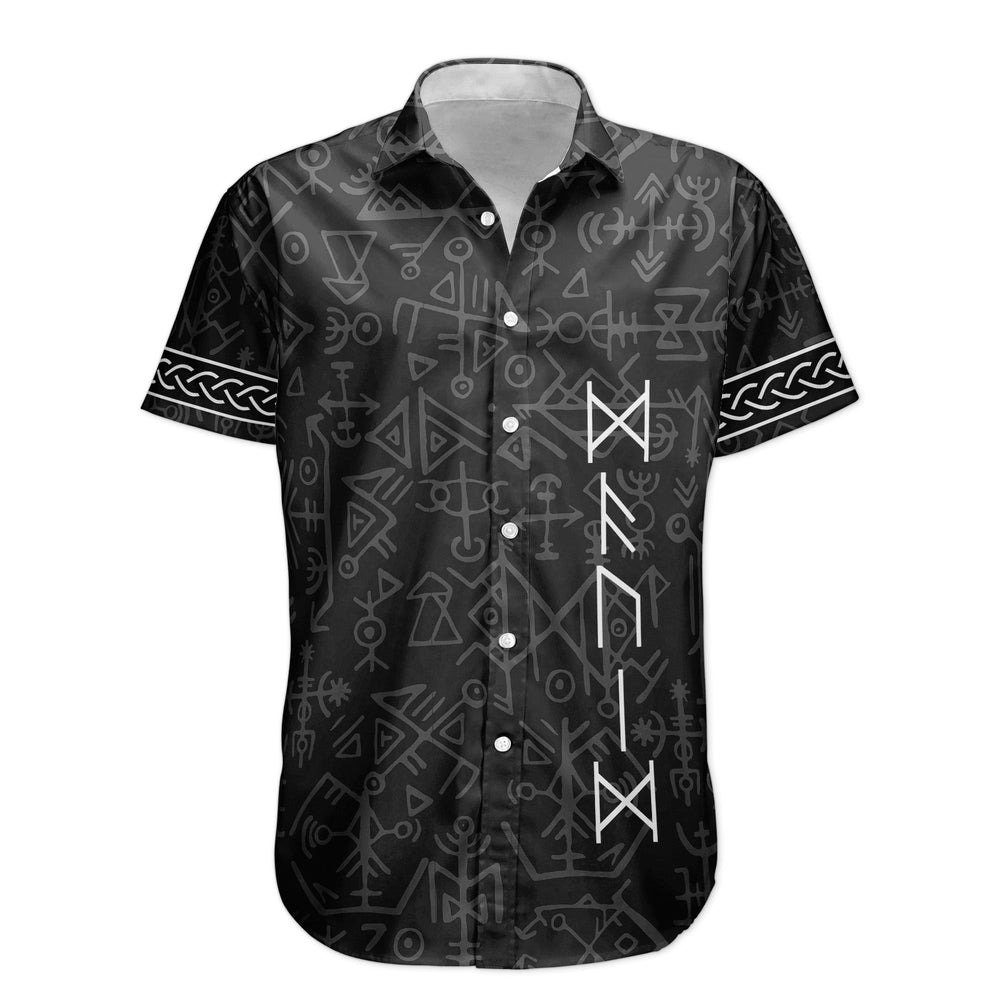 Name In Viking Runes Norse Mythology - Personalized Hawaiian Shirt