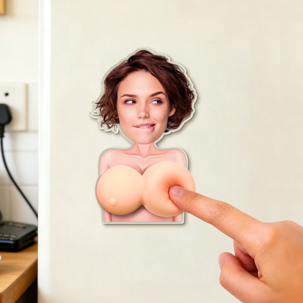 Naughty Upload Face Valentine Gift - Personalized Fridge Magnet
