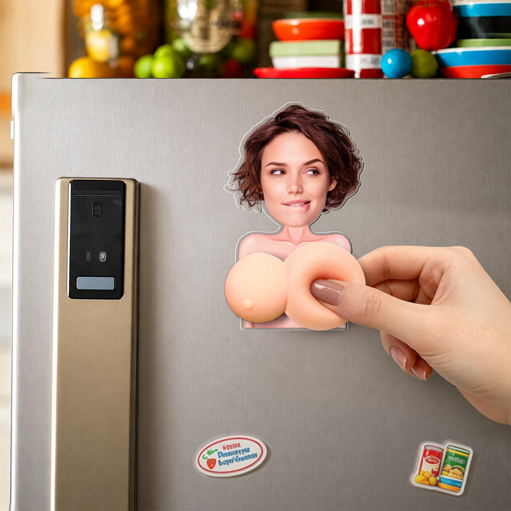 Naughty Upload Face Valentine Gift - Personalized Fridge Magnet