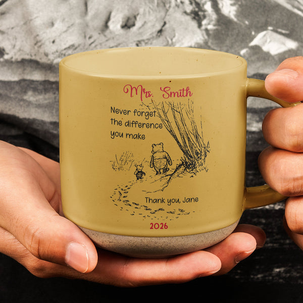 Never Forget The Difference You Make - Thank You Gifts For Teacher, Coworkers Retirement - Personalized Mug | Appreciation Gift For Mentors & Colleagues