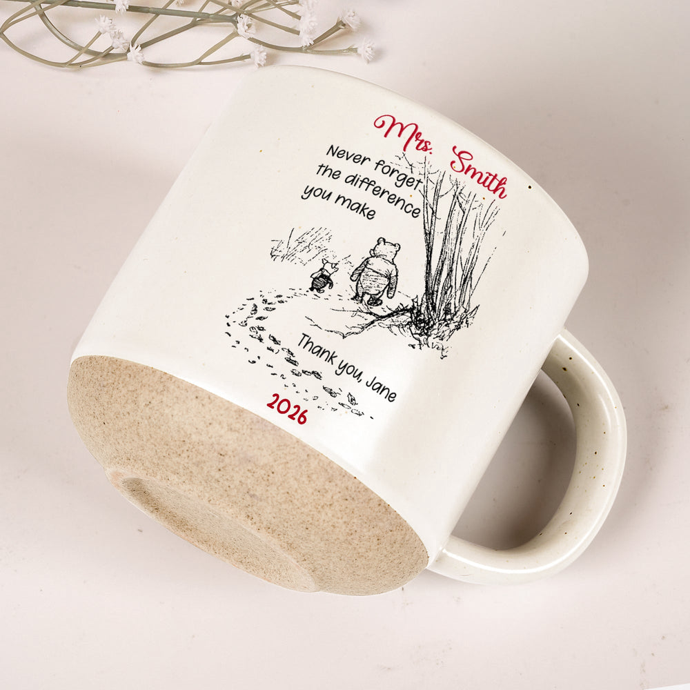 Never Forget The Difference You Make - Thank You Gifts For Teacher, Coworkers Retirement - Personalized Mug | Appreciation Gift For Mentors & Colleagues