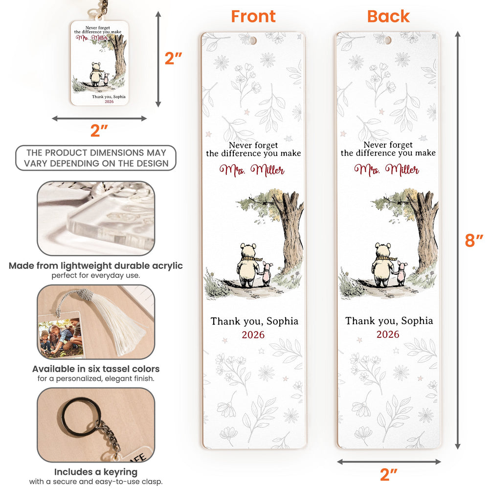 Never Forget The Difference You Make Thank You Teacher Gift - Personalized Bundle