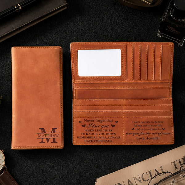 Never Forget That I Love You Gift For Him - Personalized Wallet | Romantic Gift For Him
