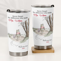 Never Forget The Difference You Make Thank You Teacher Gift - Personalized Tumbler