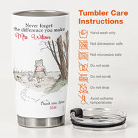 Never Forget The Difference You Make Thank You Teacher Gift - Personalized Tumbler