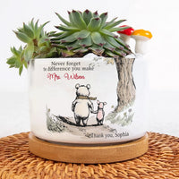 Never Forget The Difference You Make Thank You Teacher - Personalized Plant Pot