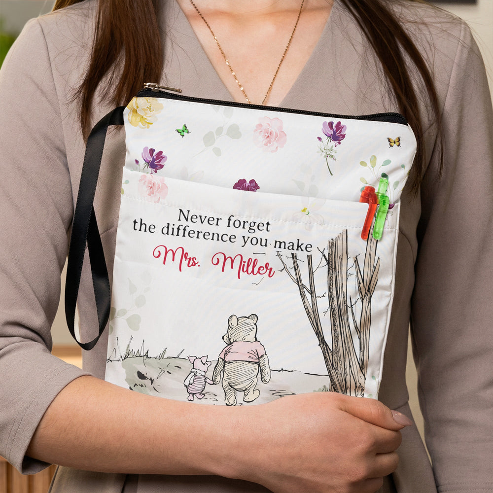 Never Forget The Difference You Make Thanks Teacher Gift - Personalized Book Sleeve