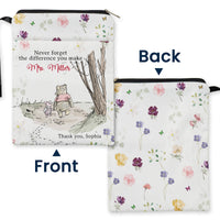 Never Forget The Difference You Make Thanks Teacher Gift - Personalized Book Sleeve