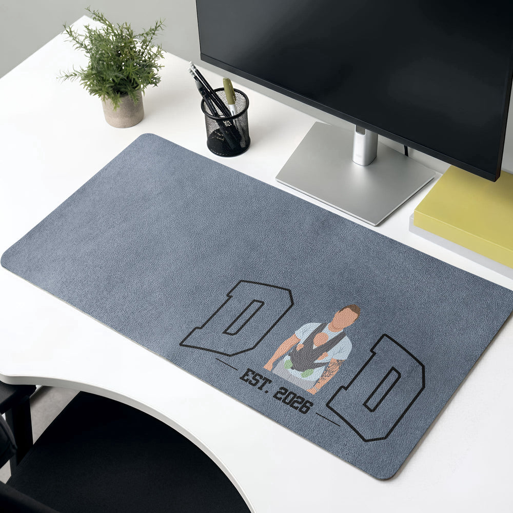 New Dad Mom Custom Faceless Art - Personalized Desk Mat