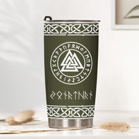 Norse Mythology, Name In Viking Runes - Personalized Tumbler Cup