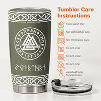 Norse Mythology, Name In Viking Runes - Personalized Tumbler Cup