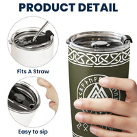 Norse Mythology, Name In Viking Runes - Personalized Tumbler Cup