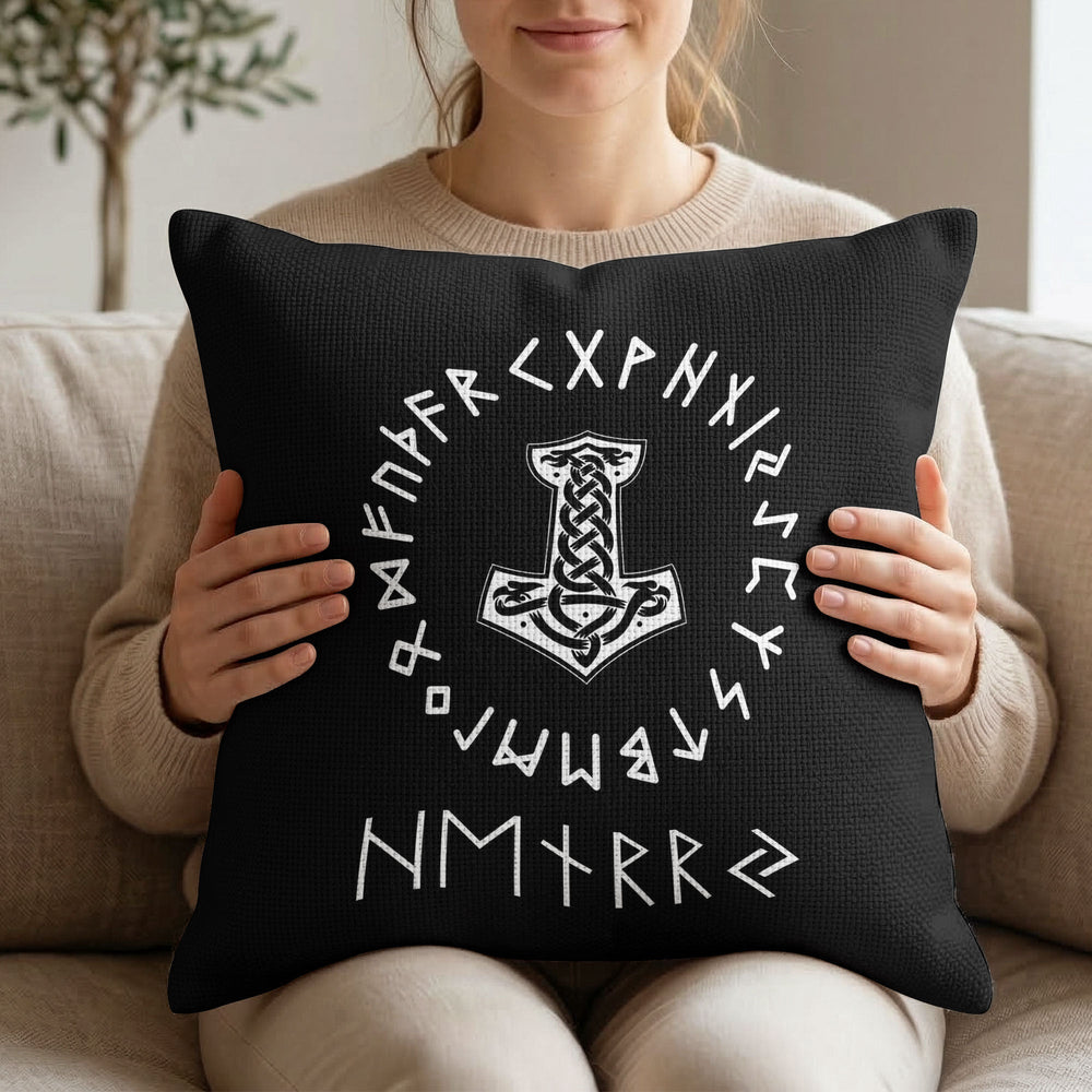 Norse Mythology, Name In Viking Runes - Personalized Pillow Cover