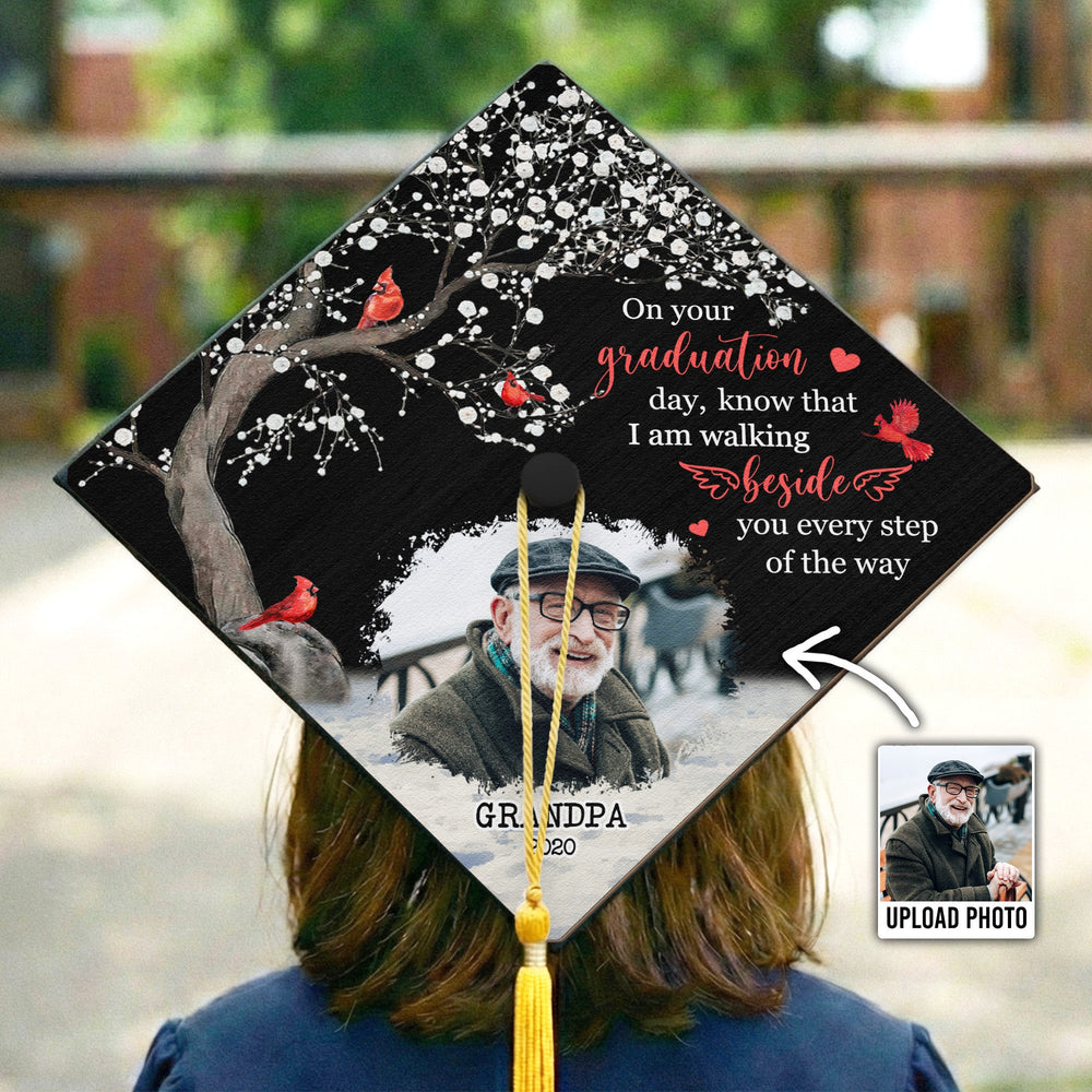 On Your Graduation Day Memorial Custom Photo - Personalized Graduation Cap Topper