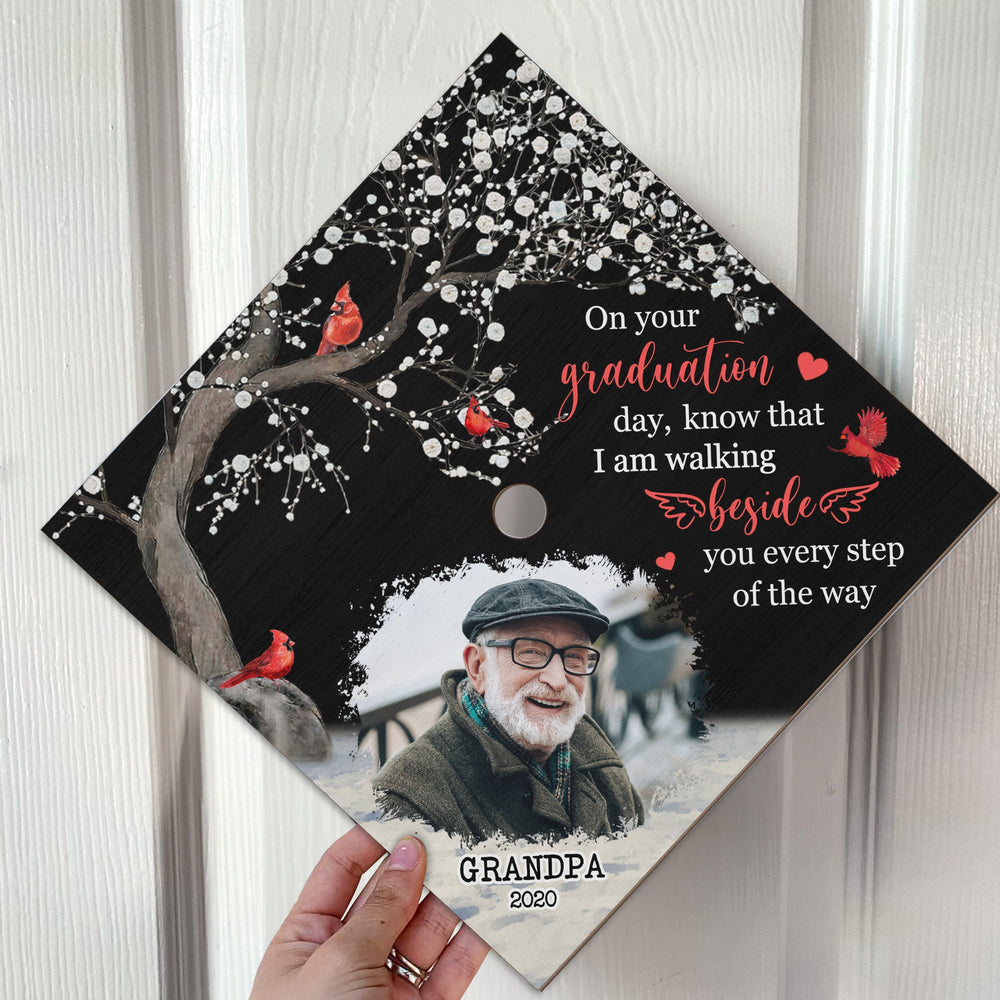 On Your Graduation Day Memorial Custom Photo - Personalized Graduation Cap Topper