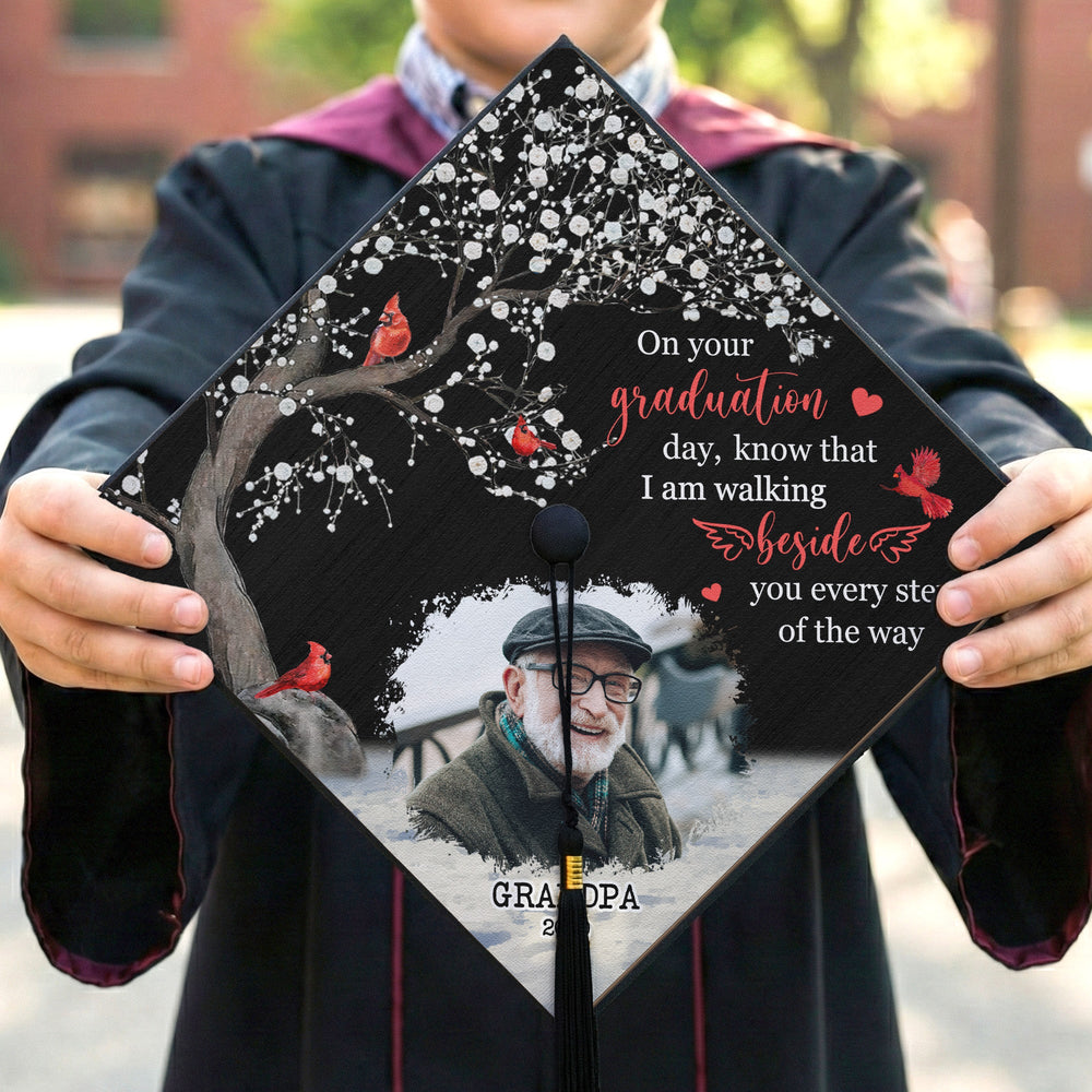 On Your Graduation Day Memorial Custom Photo - Personalized Graduation Cap Topper