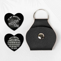 Once A Brother, Always A Brother, No Matter The Distance - Personalized Leather Pocket Hug
