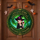 Only Good May Enter Here Witch Halloween - Personalized Round Wood Sign