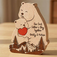Our First Father's Day Together - Daddy Bear & Baby Bear Cub - Forest Style - Personalized Puzzle