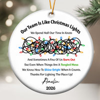 Custom Team Christmas Lights Ornament - Funny Employee Appreciation Gift
