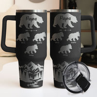Father's Day Gifts, Papa Bear Gift For Grandpa, Daddy - Personalized 40oz Tumbler