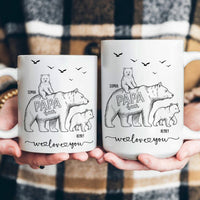 Papa Bear Sketch Art Father’s Day Gift For Dad, Husband, Grandpa - Personalized Mug | Cozy Gift