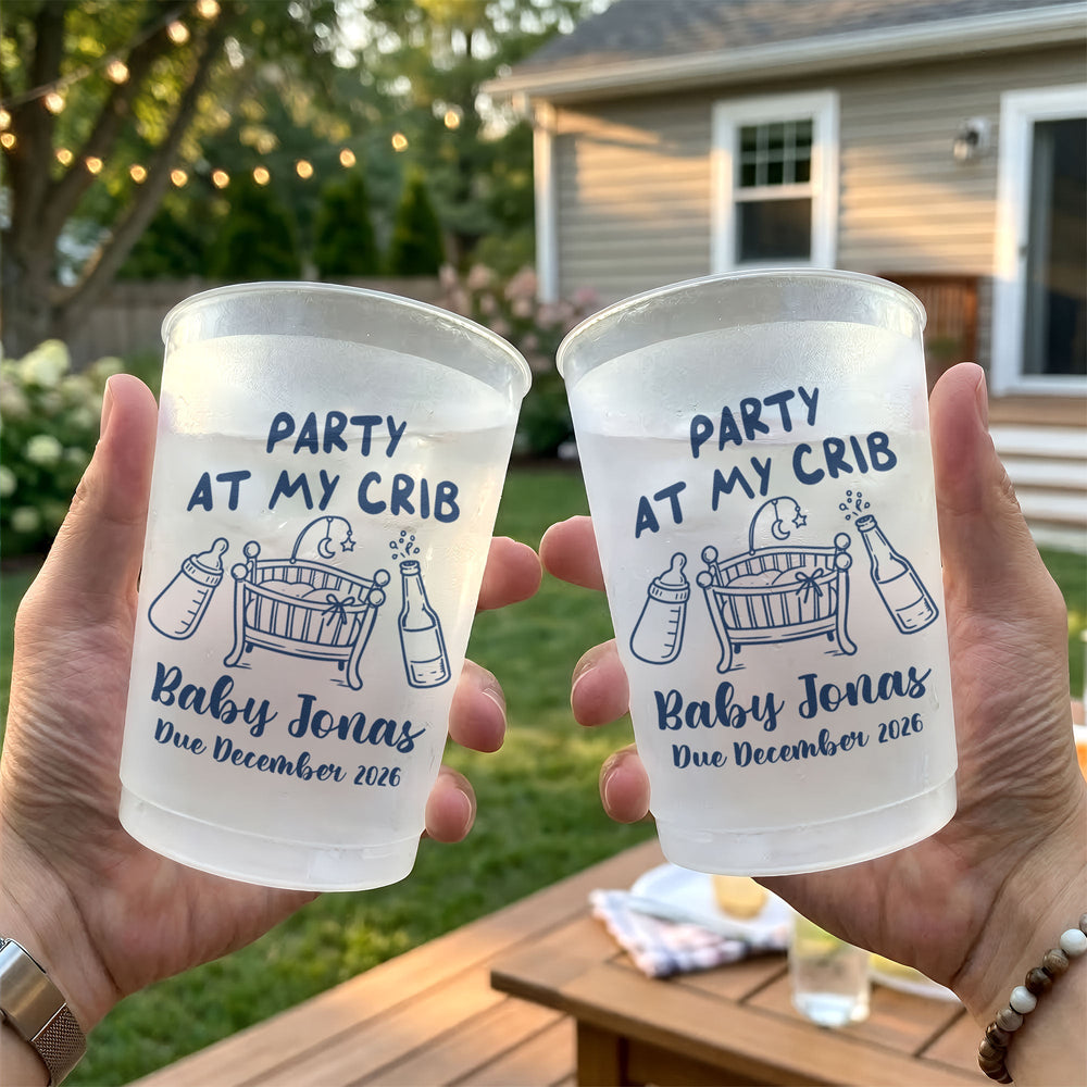 Party At My Crib Baby Shower – Personalized Frosted Cups