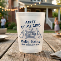 Party At My Crib Baby Shower – Personalized Frosted Cups