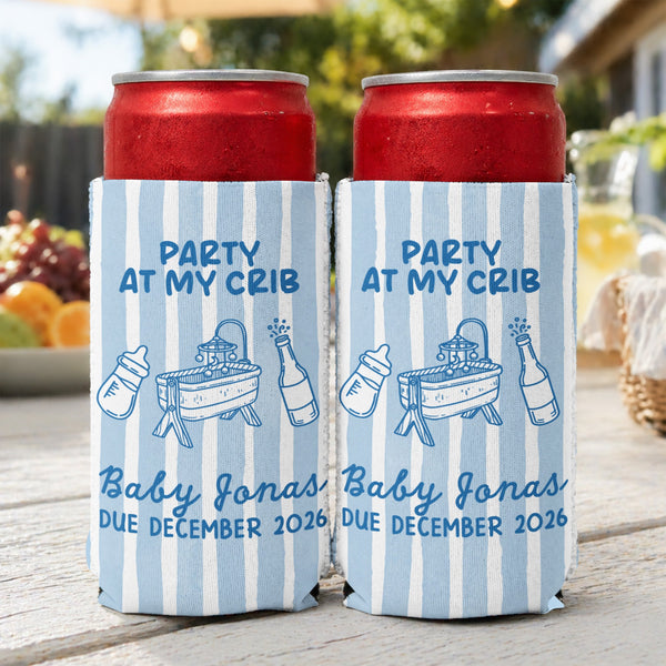 Party At My Crib Baby Shower – Personalized Can Cooler