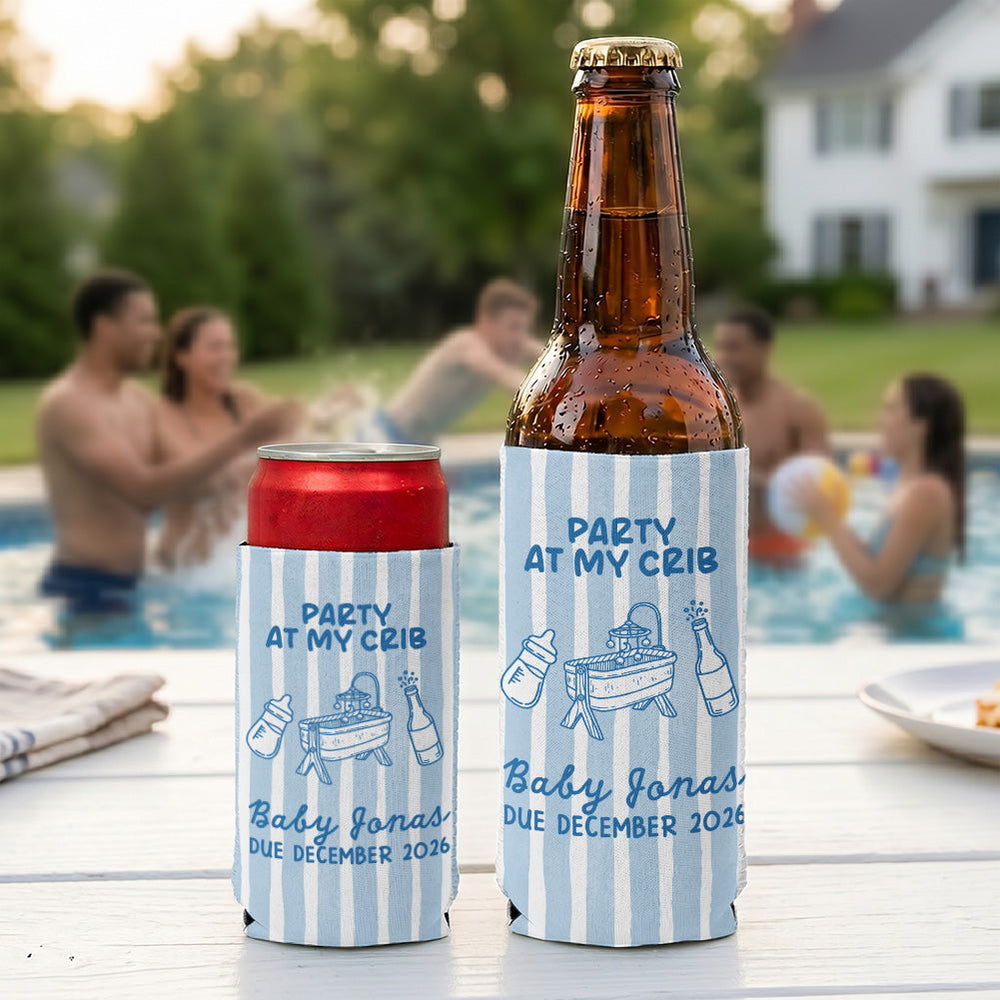 Party At My Crib Baby Shower – Personalized Can Cooler