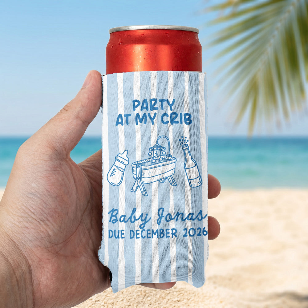 Party At My Crib Baby Shower – Personalized Can Cooler