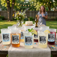 Party Cups Custom Vintage Photo For Birthday Party Favors - Personalized Cups
