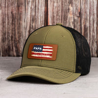 Patriotic American Flag Gift For Him Grandpa Dad - Personalized Cap