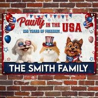 Pawty In The Usa - Personalized Metal Sign