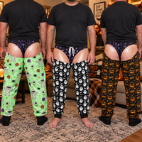 Funny Fake Underwear Men Pajama Pants, Personalized Halloween Gag Gift Sweatpants