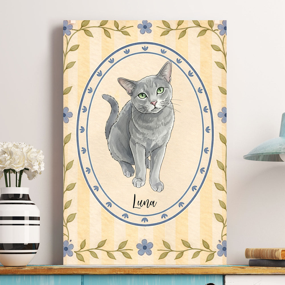 Pet Portrait Watercolor Gift For Dog Mom, Cat Mom, Pet Lovers - Personalized Poster