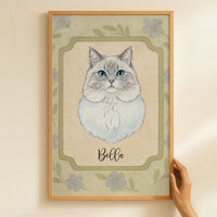 Pet Portrait Watercolor Gift For Dog Mom, Cat Mom, Pet Lovers - Personalized Poster